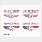 Honor Flight Stickers Thank Your Service 長方形シール (シート)