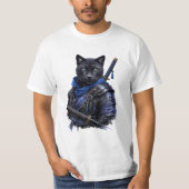 Honor in Every Strike – Black Panther Samurai  Tシャツ (正面)