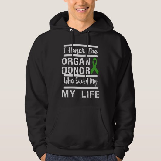 honor organ donor dad mom greatful donate life kid パーカ (正面)
