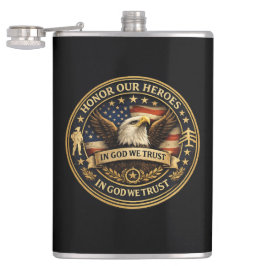 Honor Our Heroes Military Coin Patriotic Flask フラスク