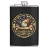 Honor Our Heroes Military Coin Patriotic Flask フラスク (正面)