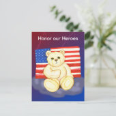 Honor our Heroes Teddyポストカード ポストカード (スタンド正面)