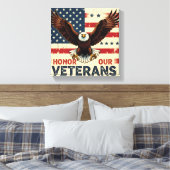 Honor Our Veteran Stretched Canvas Print キャンバスプリント (インサイチュ (寝室))