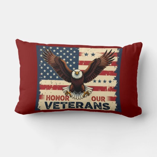 Honor Our Veterans Lumbar Support Throw Pillow ランバークッション (裏面)