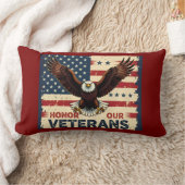 Honor Our Veterans Lumbar Support Throw Pillow ランバークッション (ブランケット)