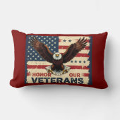 Honor Our Veterans Lumbar Support Throw Pillow ランバークッション (正面)