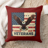 Honor Our Vetrans 20" x 20" Polyester Throw Pillow クッション (ブランケット)