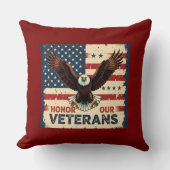 Honor Our Vetrans 20" x 20" Polyester Throw Pillow クッション (正面)