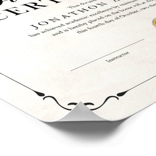 Honor Roll Certificate ポスター (角)