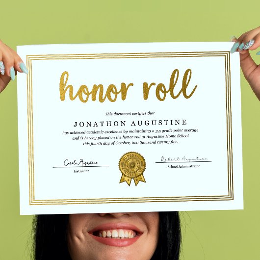 Honor Roll Certificate ポスター