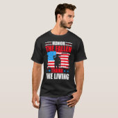 Honor The Fallen Thank The Living Happy Veterans D Tシャツ (正面フル)
