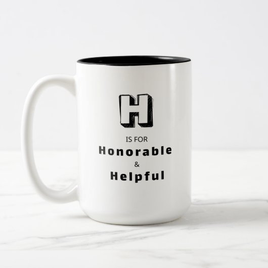 Honorable H - Personalized Luxury Praise Mug ツートーンマグカップ (左)