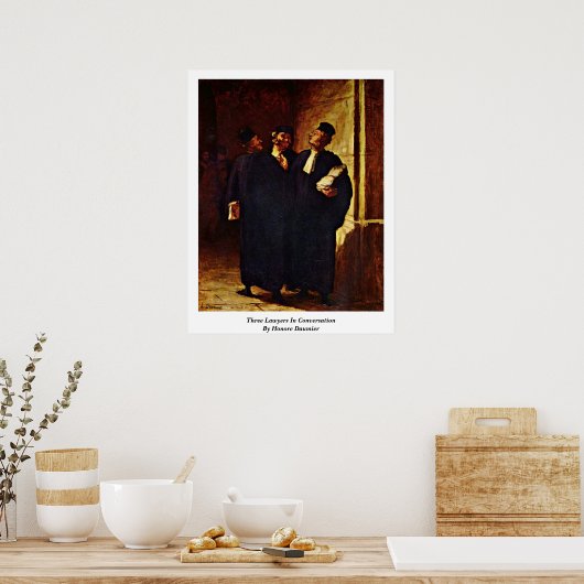 Honore Daumier氏が話している3人の弁護士 ポスター (キッチン)