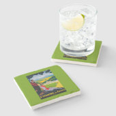 Honore Les BainsのヴィンテージPosterEurope ストーンコースター (横)