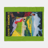 Honore Les BainsのヴィンテージPosterEurope フリースブランケット (正面(横))