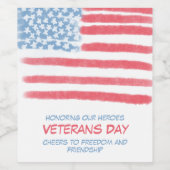 Honoring Heroes | Veterans Day Celebration ワインラベル (シングルラベル)