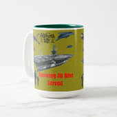 Honoring mighty military olive ツートーンマグカップ (正面左)