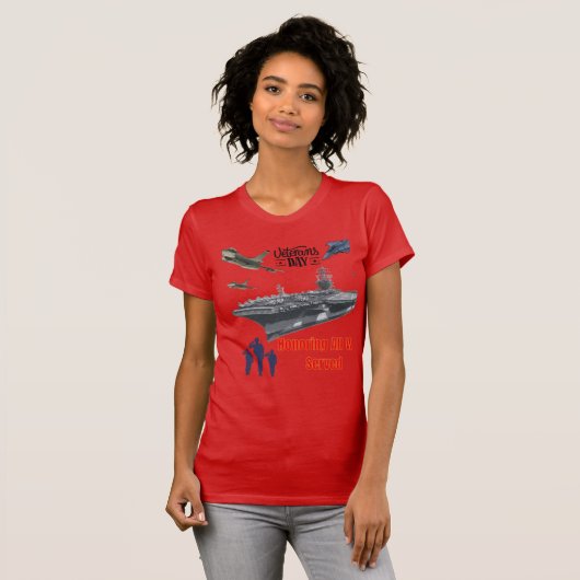 Honoring mighty military red tシャツ (正面フル)