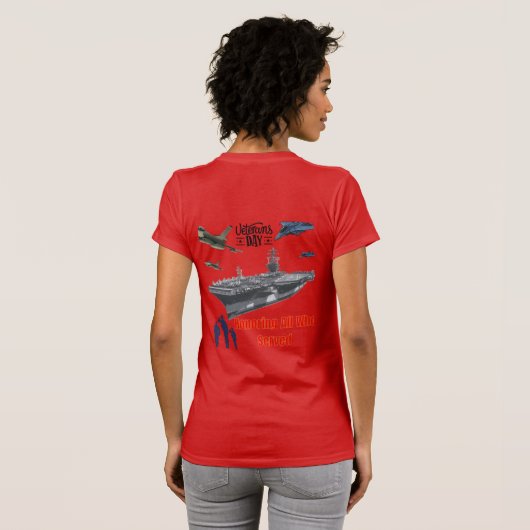 Honoring mighty military red tシャツ (裏面フル)