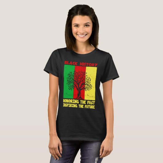 Honoring Past Inspiring Future Black History Month Tシャツ (正面フル)