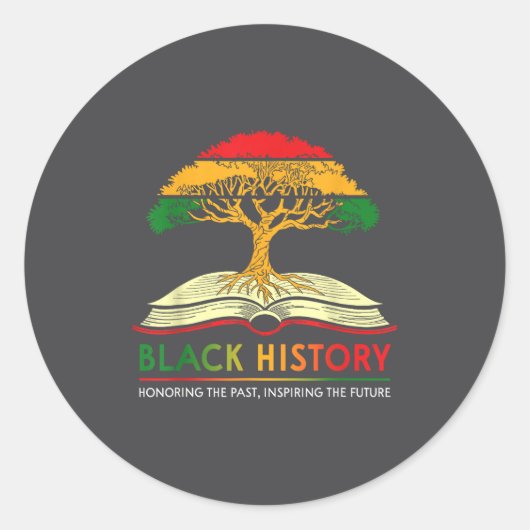 Honoring Past Insring Future Men Women Black Histo ラウンドシール (正面)