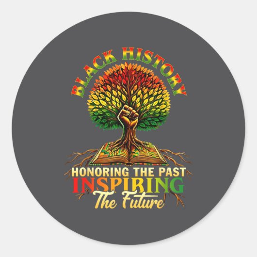 Honoring Past Insring Future Men Women Black Histo ラウンドシール (正面)