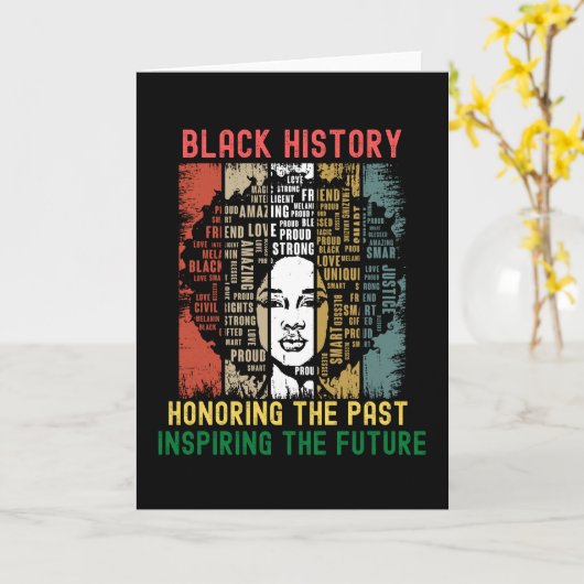 Honoring The Past Inspiring Future Black History カード (黄色い花)