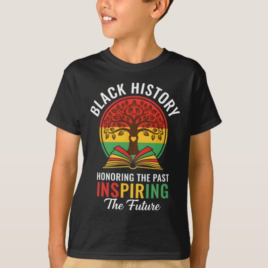 Honoring The Past Inspiring The Future Black Histo Tシャツ (正面)