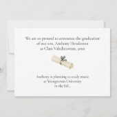 Honors Graduation Announcement Black Cap and Photo 案内状 (裏面)