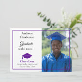 Honors Graduation Announcement Purple Cap  案内状 (スタンド正面)