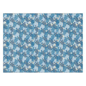 Honuのウミガメのハワイの樹皮布-インディゴ テーブルクロス (正面(横))