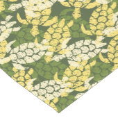 Honuのウミガメのハワイの樹皮布-オリーブ ショートテーブルランナー (コーナー)