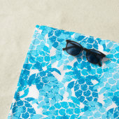 Honuのウミガメのハワイの樹皮布-ターコイズ ビーチタオル (インサイチュ)