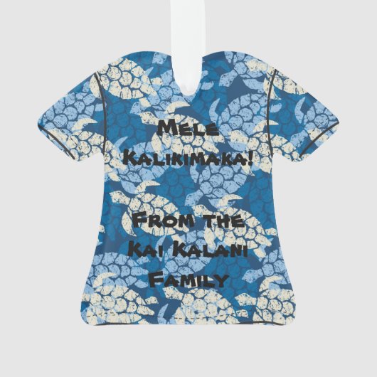 Honuのウミガメのハワイアンのアロハワイシャツ オーナメント (裏面)