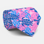 Honuのウミガメのハワイアンのアロハ-ピンク ネクタイ (ロール)