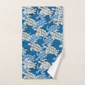 Honuのウミガメのハワイアンはインディゴを調整します バスタオルセット (ハンドタオル)