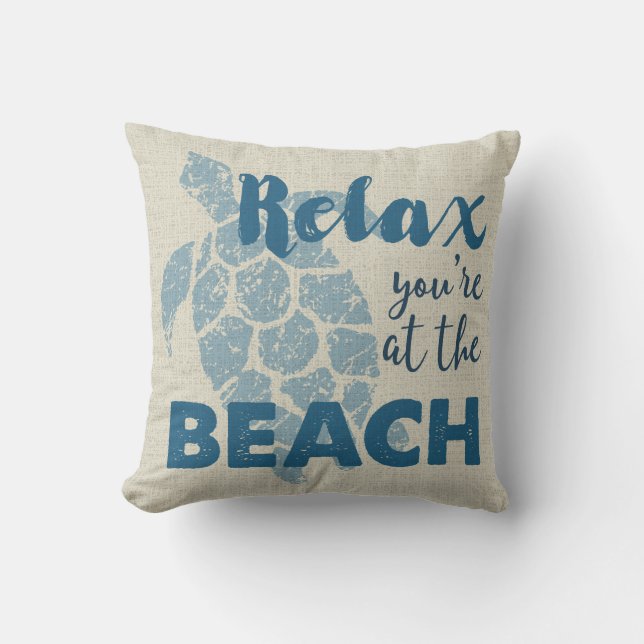 Honuのウミガメのハワイアンはビーチのリバーシブルをリラックスします クッション (正面)