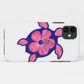 Honuのハワイのカメおよびハイビスカス Case-Mate iPhoneケース (裏面(横))