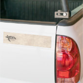 Honuのヴィンテージの羊皮紙のハワイのウミガメ バンパーステッカー (トラック上)