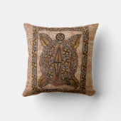 Honuの初期のなハワイの入れ墨の樹皮布 クッション (裏面)