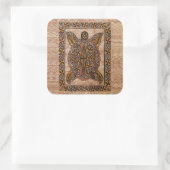 Honuの初期のなハワイの入れ墨の樹皮布 スクエアシール (バッグ)