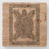 Honuの初期のなハワイの入れ墨の樹皮布 ストーンコースター (正面)