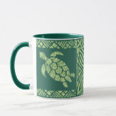 Honuの樹皮布のハワイの初期のなカメ マグカップ (左)