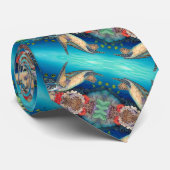 Honuの水泳(緑のウミガメ) ネクタイ (ロール)