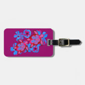 Honuの熱帯カメおよびハイビスカスの花 ラゲッジタグ (正面横)