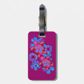 Honuの熱帯カメおよびハイビスカスの花 ラゲッジタグ (裏面縦)