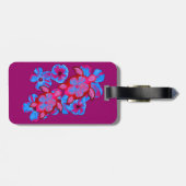 Honuの熱帯カメおよびハイビスカスの花 ラゲッジタグ (裏面横)