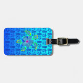 Honuの熱帯カメおよびハイビスカス ラゲッジタグ (正面横)