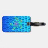 Honuの熱帯カメおよびハイビスカス ラゲッジタグ (裏面横)