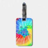 Honuの熱帯カメおよびハイビスカス ラゲッジタグ (裏面縦)